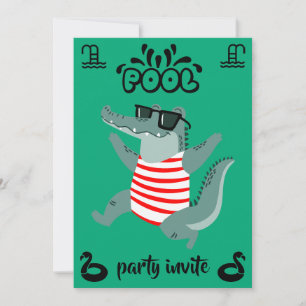 Cute Kids Pool Birthday Party invite