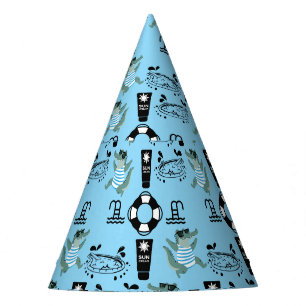Cute Kids Pool Birthday Party invite Hat
