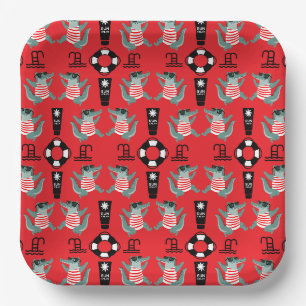 Cute Kids Pool Birthday Party Paper Plate
