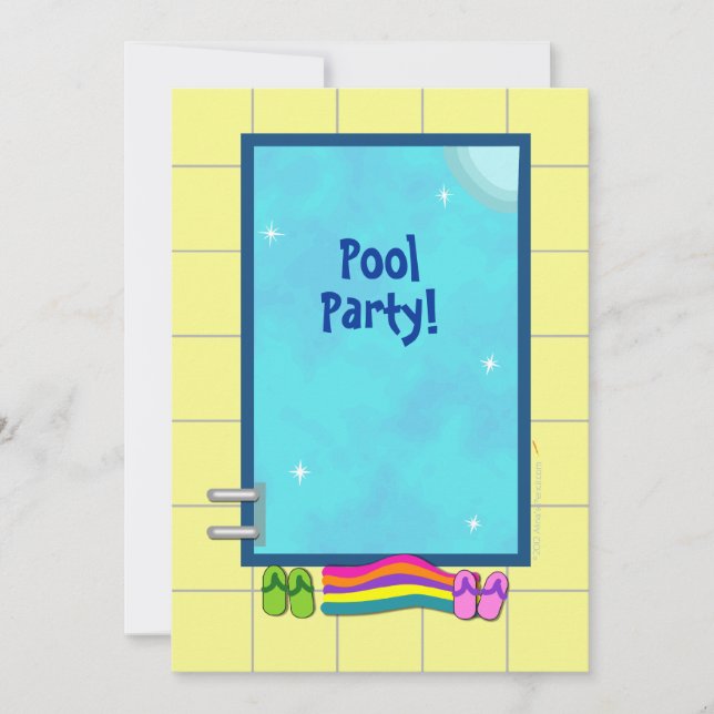 Cute Kids Pool Party Invitations Template (Front)