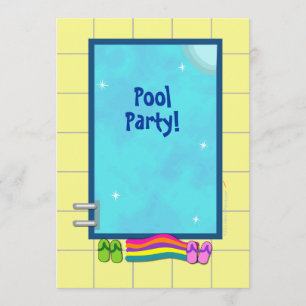 Cute Kids Pool Party Invitations Template