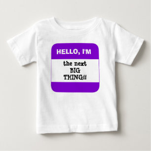 Cute Kids PURPLE Name Tag Hello I'm (add your own) Baby T-Shirt