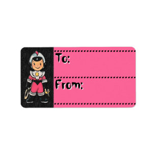 Cute Kids Retro Astronaut-Pink_To-From Tags