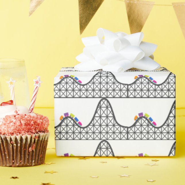 Cute kids roller coaster pattern party wrap wrapping paper (Birthday Party)