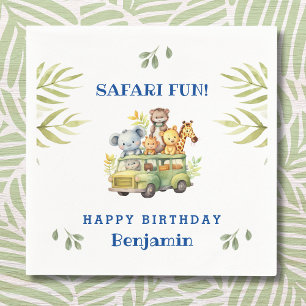 Cute Kids Safari Animal Jungle Birthday Napkin