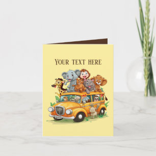 Cute kids Safari animals add text any purpose  Card