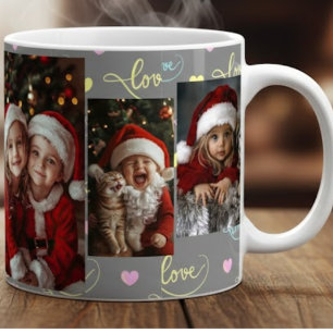 Cute Kids Santa Photo Collage Mug
