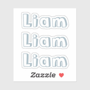 Cute Kids Slate Blue Name Sticker