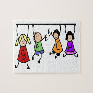 Cute Kids Speech Therapist Word Jigsaw Puzzle