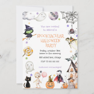 Cute Kids Spooktacular Halloween Party Invitation