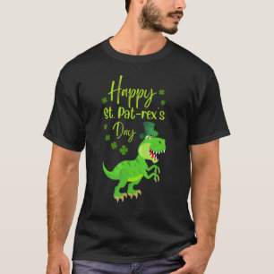 Cute Kids St Patrick's Day Pat Rex Dino Boys And G T-Shirt