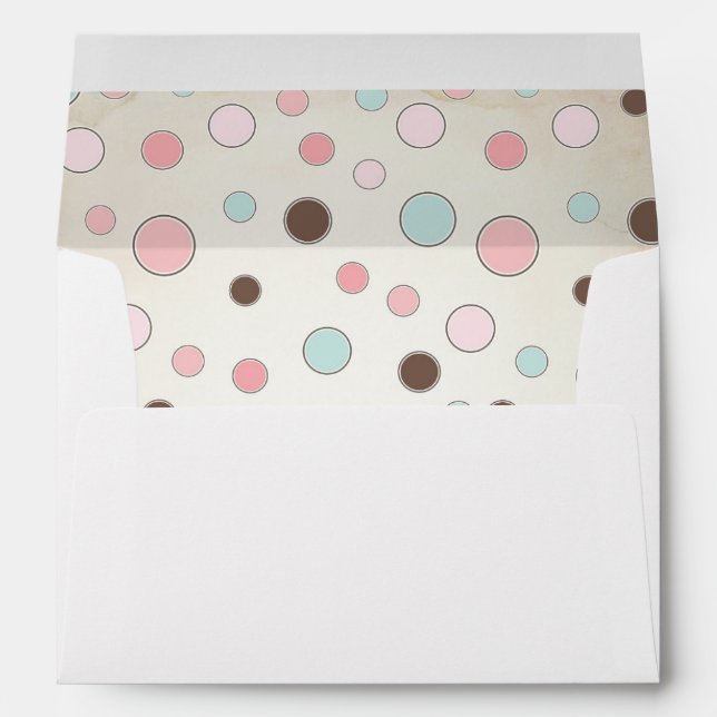 Cute Kids Stationery Pink Polka Dot Envelope (Back (Bottom))