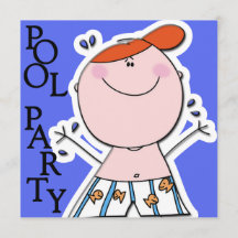 Cute Kids Summer Pool Party Swimming Birthday