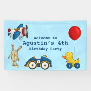 Cute Kids Toys Birthday Party  Banner