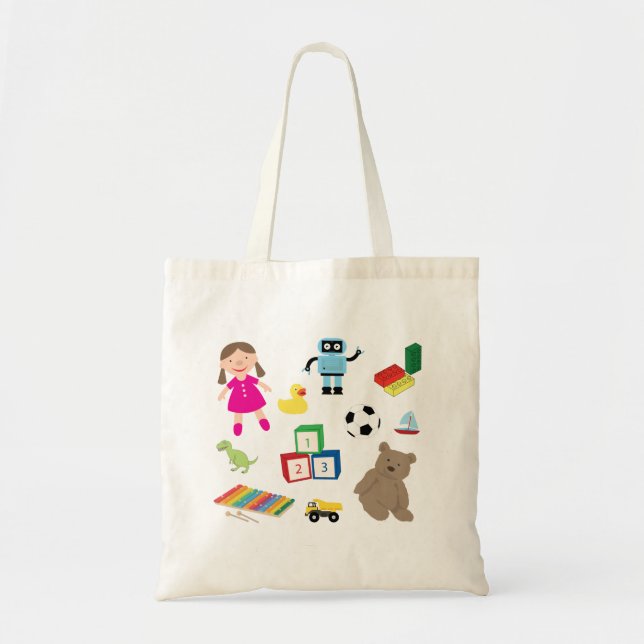 Cute Kids Toys Pattern Tote Bag (Front)