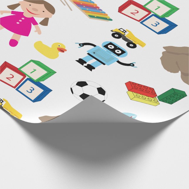 Cute Kids Toys Pattern  Wrapping Paper (Corner)