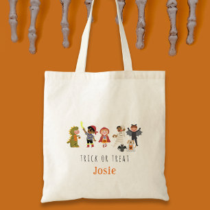 Cute Kids Trick or Treat Halloween Tote Bag
