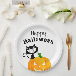 Cute Kids Trick or Treat Happy Halloween Party Paper Plate