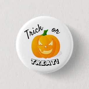 Cute Kids Trick or Treat Pumpkin 3 Cm Round Badge