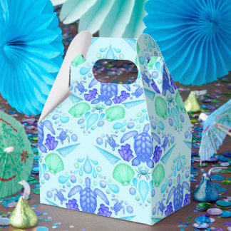 Cute Kids Tropical Blue Ocean Sea Turtle Favour Box