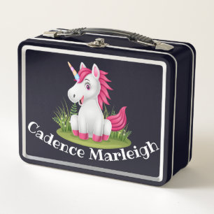 Cute Kids Unicorn Personalised Lunchbox