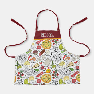 cute kids unisex pizza baking add name apron