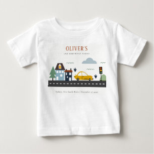 Cute Kids Urban Vehicle Cars Road Any Age Birthday Baby T-Shirt