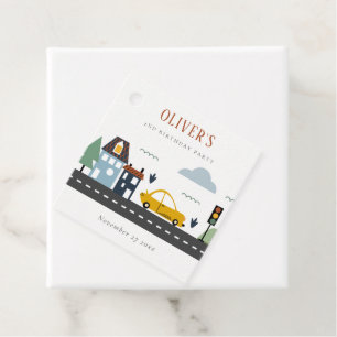 Cute Kids Urban Vehicle Cars Road Any Age Birthday Favour Tags