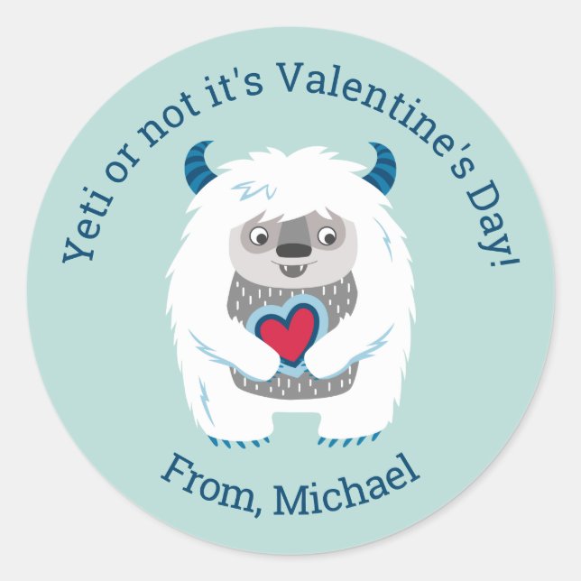 Cute Kids Valentine Classic Round Sticker (Front)