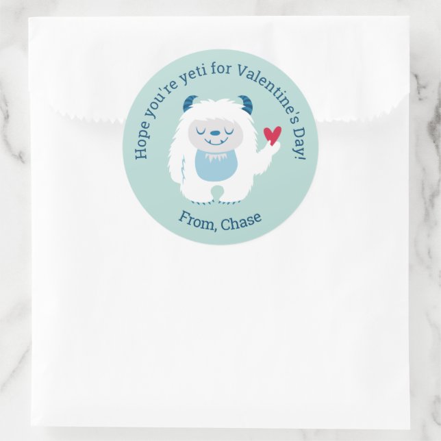 Cute Kids Valentine Classic Round Sticker (Bag)