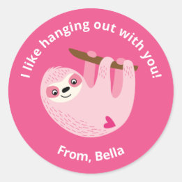 Cute Kids Valentine Classic Round Sticker