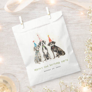 Cute Kids Watercolor Pawty Dog Birthday Party Favour Bags