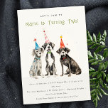 Cute Kids Watercolor Pawty Dog Birthday Party Invitation<br><div class="desc">For any further customisation or any other matching items,  please feel free to contact me at yellowfebstudio@gmail.com</div>