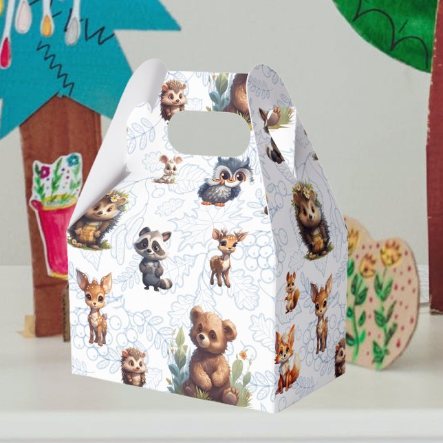 Cute Kids Woodland Animals Pattern Favour Box (Creator Uploaded)
