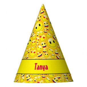 Cute Kids Yellow Emoji Birthday Party Emoticon Hat