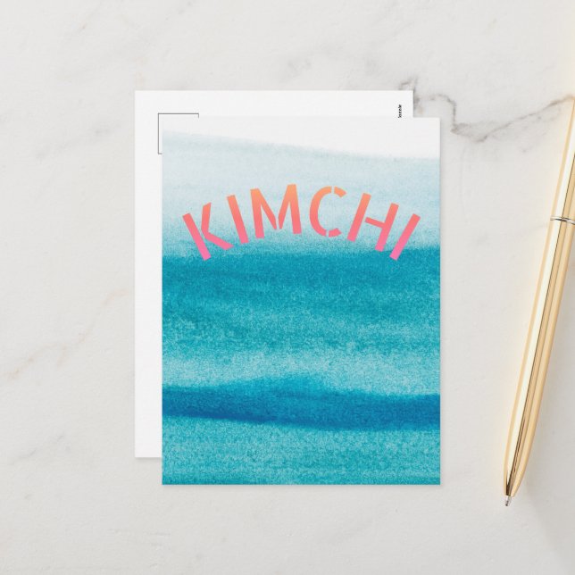 cute kimchi  holiday postcard (Front/Back In Situ)