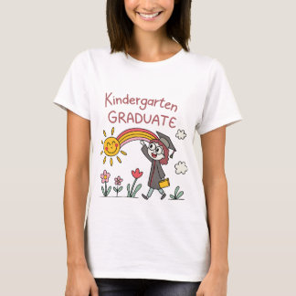 Cute Kindergarten Graduate Rainbow & Sun Kids T-Sh T-Shirt