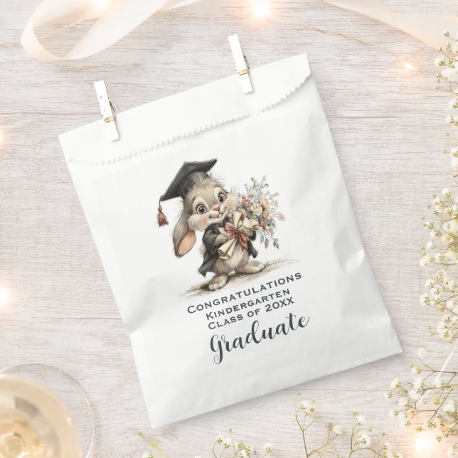  Cute Kindergarten Graduation Bunny Design Favour Bags (Clipped)