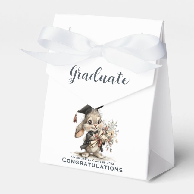  Cute Kindergarten Graduation Bunny Design Favour Box (Front Side)
