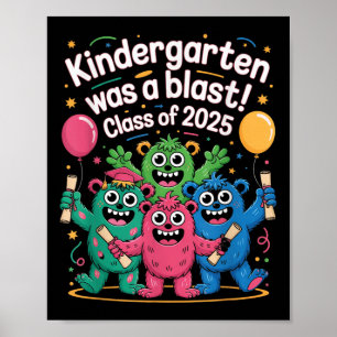 Cute Kindergarten Graduation Cl Of 2025 Grad Poster