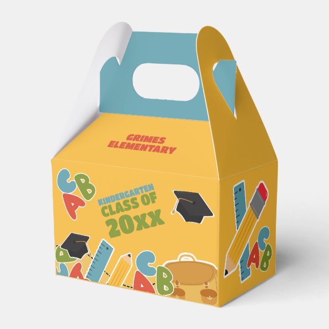 Cute Kindergarten Graduation Party Favour Box (Front Side)