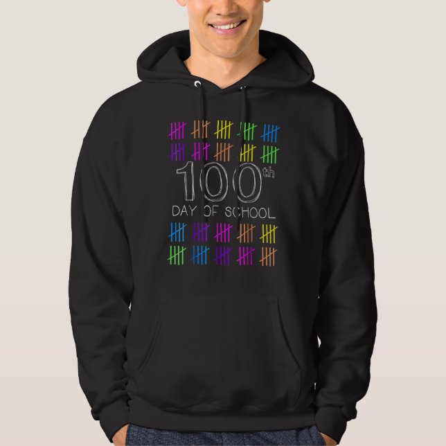 Cute Kindergarten Preschool 100 Days Of School Tea Hoodie (Front)