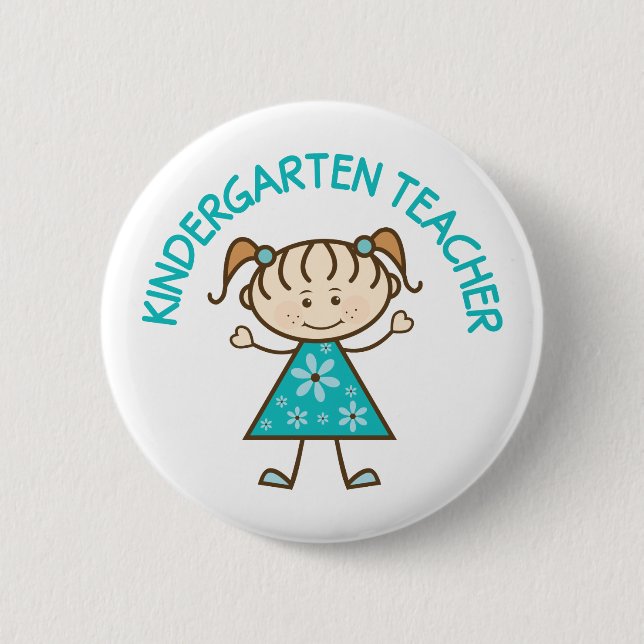 Cute Kindergarten Teacher 6 Cm Round Badge (Front)