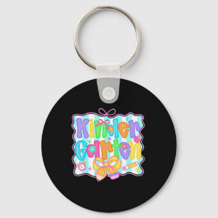 Cute Kindergarten Teacher Leopard Coquette Pencil Key Ring