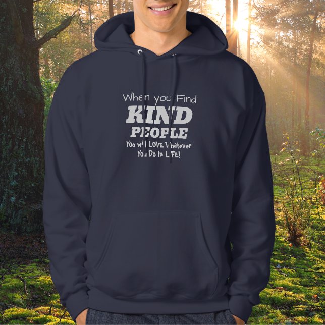 Cute  Kindness Black White Typography Hoodie (Creator Uploaded)