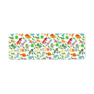 Cute Kinds of Dinosaurs Seamless