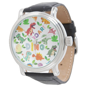 Cute Kinds of Dinosaurs Seamless Watch