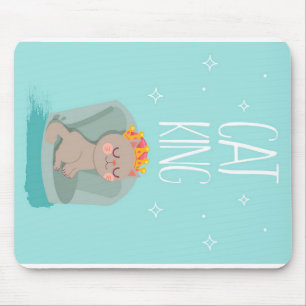 Cute King Cat, Cute Kitten Gift, Cat Lover Gift Mouse Mat
