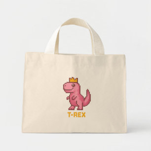 Cute King Dinosaur - Trex Mini Tote Bag