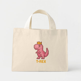 Cute King Dinosaur - Trex Mini Tote Bag
